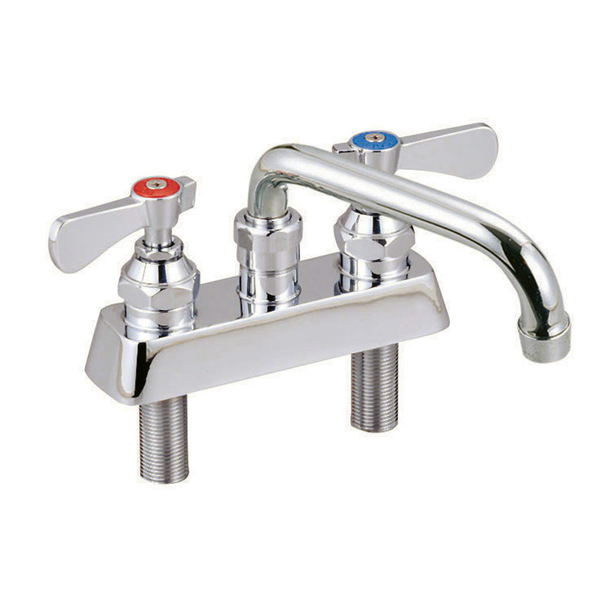 Bk Resources Optiflow Solid Body Faucet, 8" Swing Spout, 4" O.C. Deck Mount BKF-4DM-8-G